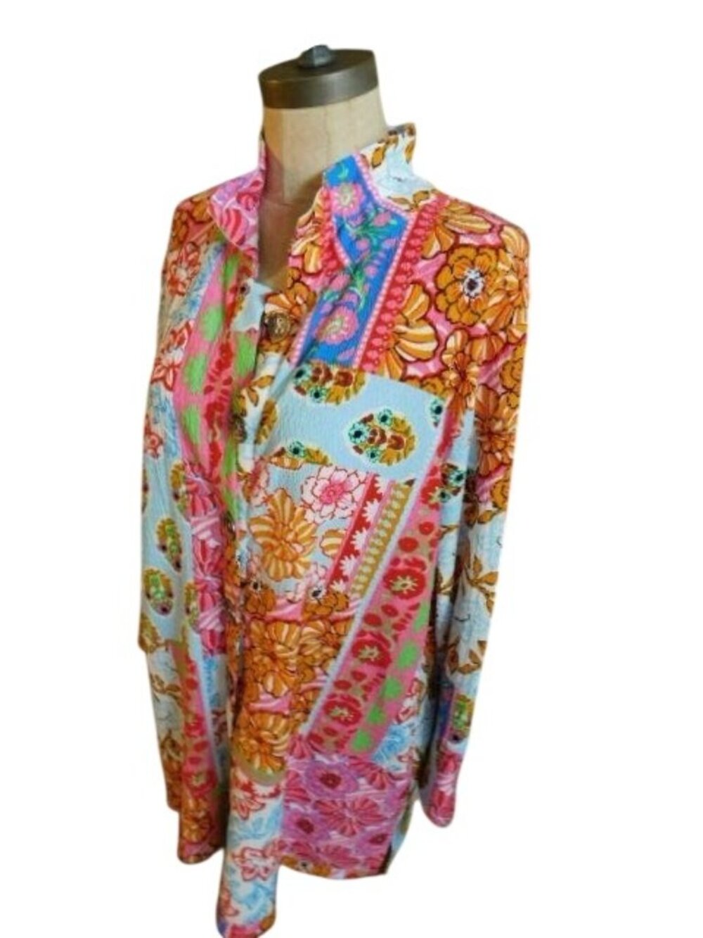 Calessa Size XL Boho Artsy Colorful Top Jacket NWT $69 - Picture 3 of 4